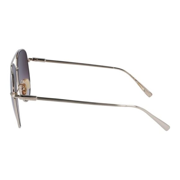 New SALVATORE FERRAGAMO Gold Aviator SF308S 703 Sunglasses Women - Picture 3 of 4